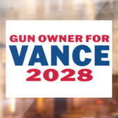 Gun Owner for Vance 2028 Fensteraufkleber (Blatt 2)