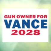 Gun Owner for Vance 2028 Fensteraufkleber (Blatt 3)