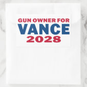 Gun Owner for Vance 2028 Rechteckiger Aufkleber (Tasche)