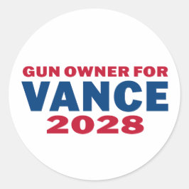 Gun Owner for Vance 2028 Runder Aufkleber