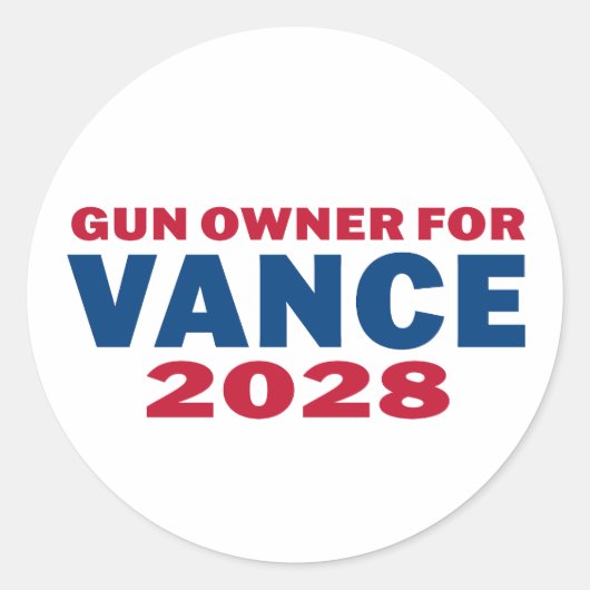 Gun Owner for Vance 2028 Runder Aufkleber (Vorderseite)