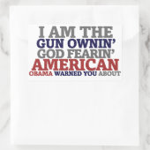 Gun Ownin' God Feed American Rechteckiger Aufkleber (Tasche)