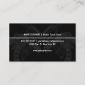 Gun Pen Minimalistisch Modern Black Tattoo Artist Visitenkarte (Rückseite)