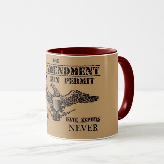 GUN PERMIT 2ND AMENDMENT TASSE (VorderseiteRechts)