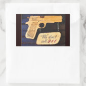 Gun Rechteckiger Aufkleber (Tasche)