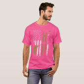 Gun Rifle Hunt Duck American Flag USA T-Shirt (Vorne ganz)