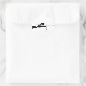 Gun Runder Aufkleber (Tasche)