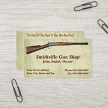 Gun Shop Collector Business Card