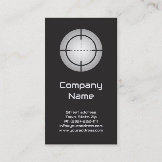 Gun Shop Zielpoint Black Business Card Visitenkarte (Vorderseite)