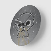 Gun Shots Holes Skull Wall Clock Runde Wanduhr (Winkel)