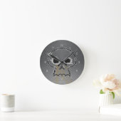 Gun Shots Holes Skull Wall Clock Runde Wanduhr (Zuhause)