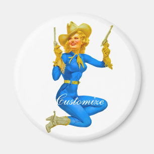 Gun-toting Button-up Cowgirl Thunder_Cove Magnet