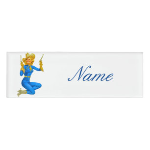Gun-toting Button-up Cowgirl Thunder_Cove Namenschild