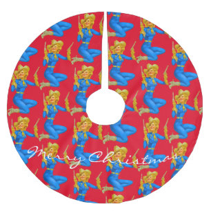 Gun-toting Button-up Cowgirl Thunder_Cove  Polyester Weihnachtsbaumdecke
