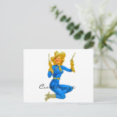 Gun-toting Button-up Cowgirl Thunder_Cove Postkarte (Stehend Vorderseite)