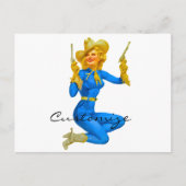 Gun-toting Button-up Cowgirl Thunder_Cove Postkarte (Vorderseite)