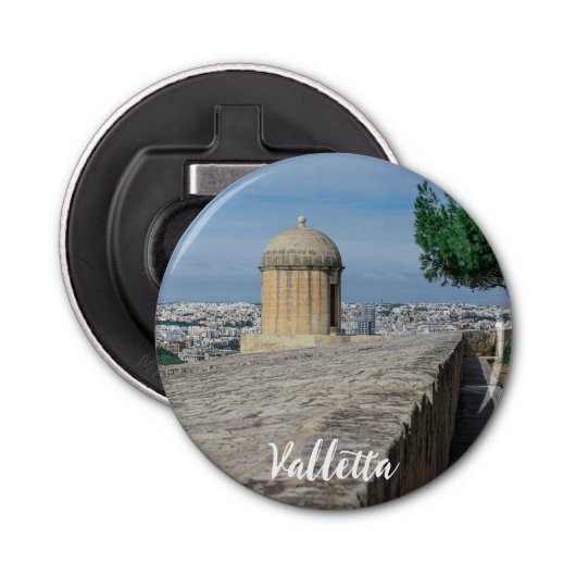 Gun turret auf alten Stadtmauern in Valletta, Malt Flaschenöffner (Vorderseite)