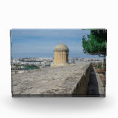 Gun turret auf alten Stadtmauern in Valletta, Malt Fotoblock (Vorderseite)