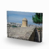 Gun turret auf alten Stadtmauern in Valletta, Malt Fotoblock (Rechts)