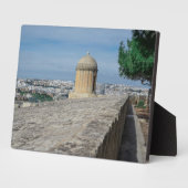 Gun turret auf alten Stadtmauern in Valletta, Malt Fotoplatte (Seite)