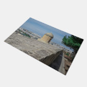 Gun turret auf alten Stadtmauern in Valletta, Malt Fußmatte (Schrägansicht)