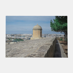 Gun turret auf alten Stadtmauern in Valletta, Malt Fußmatte