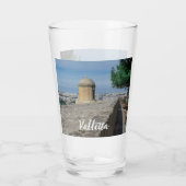 Gun turret auf alten Stadtmauern in Valletta, Malt Glas (Rückseite)