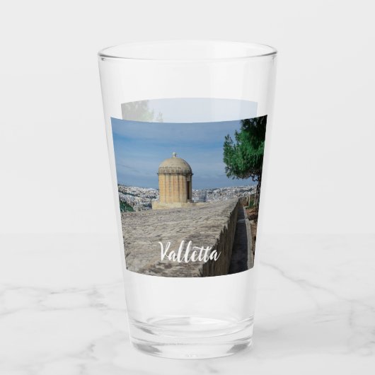 Gun turret auf alten Stadtmauern in Valletta, Malt Glas (Vorderseite)