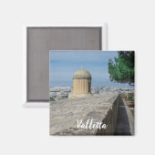 Gun turret auf alten Stadtmauern in Valletta, Malt Magnet (Vorderseite/Rückseite)