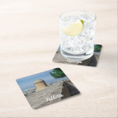 Gun turret auf alten Stadtmauern in Valletta, Malt Rechteckiger Pappuntersetzer (Vor Ort)