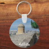 Gun turret auf alten Stadtmauern in Valletta, Malt Schlüsselanhänger (Vorderseite)