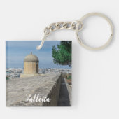 Gun turret auf alten Stadtmauern in Valletta, Malt Schlüsselanhänger (Rückseite)