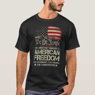Gun USA Flag American Freedom Funny Government Wom T-Shirt