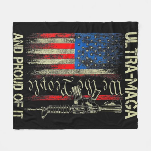 Gun USA Flag Patriots Ultra MAGA und stolz darauf Fleecedecke (Vorderseite (Horizontal))