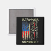 Gun USA Flag Patriots Ultra MAGA und stolz darauf Magnet (Vorderseite/Rückseite)