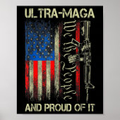 Gun USA Flag Patriots Ultra MAGA und stolz darauf Poster (Vorne)