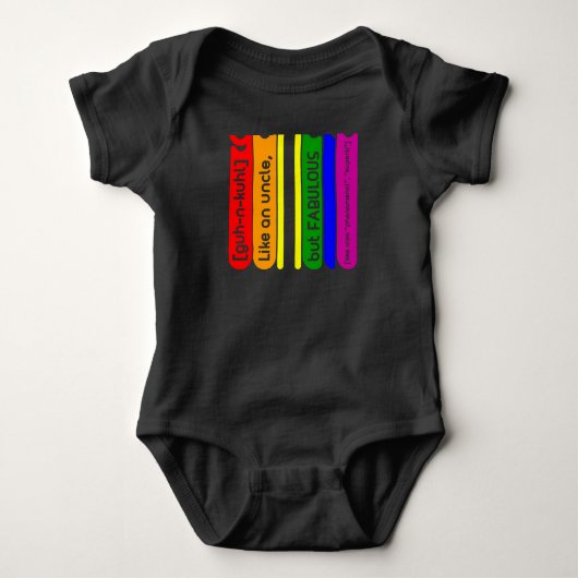 Guncle Definition - Funny Gift for Gay Uncles Slim Baby Strampler (Vorderseite)