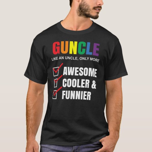 Guncle Definition Rainbow Funny für Onkel LGBT T-Shirt (Vorderseite)