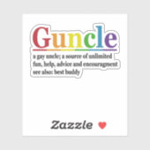 Guncle Definition Rainbow Funny Gift Aufkleber (Blatt)
