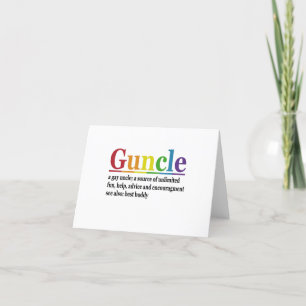 Guncle Definition Rainbow Funny Gift Dankeskarte