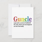 Guncle Definition Rainbow Funny Gift Dankeskarte (Vorderseite)
