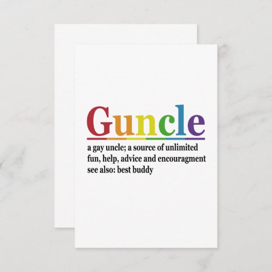 Guncle Definition Rainbow Funny Gift Dankeskarte (Vorne/Hinten)