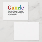 Guncle Definition Rainbow Funny Gift Mitteilungskarte (Vorne/Hinten)