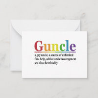 Guncle Definition Rainbow Funny Gift