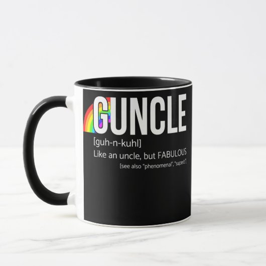 Guncle Definition Rainbow Prix Farbe für Onkel Tasse (Links)