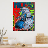 Gundam inspirierte Farbkunst Poster (Küche)