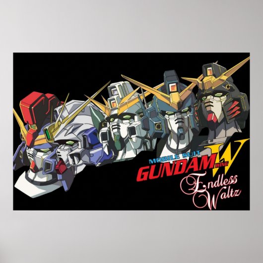 Gundam Wing Endless Waltz Alle fünf Poster (Vorne)