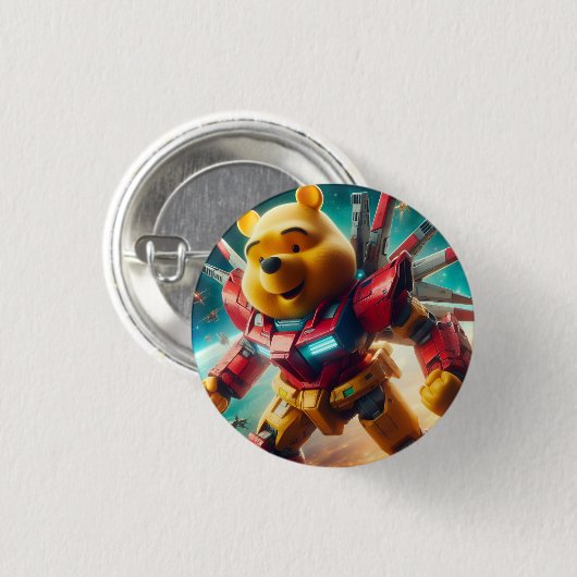 Gundam Winnie the Pooh 1 Button (Vorne & Hinten)