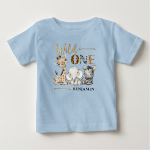 Gungle Wild One Baby Animals 1. Geburtstag T-shirt