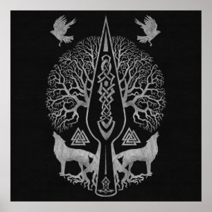 Gungnir - Speer of Odin and Tree of life - Poster